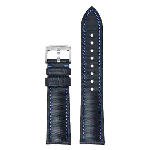 DASSARI Black Sailcloth (Blue Stitching)