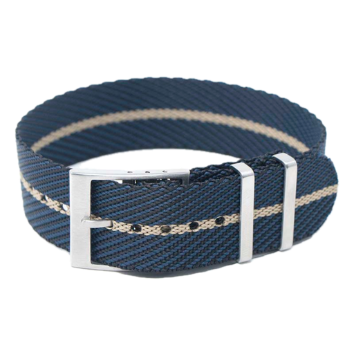 Navy & Tan Woven Single Pass