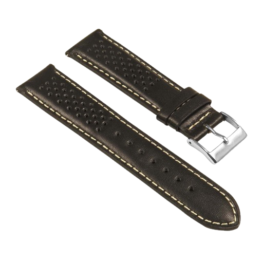 StrapsCo – Perforated Leather Rally (White Stitching)