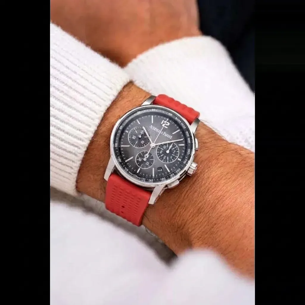 Audemars Piguet Code 11.59 Chronograph on Red FKM Waffle strap
