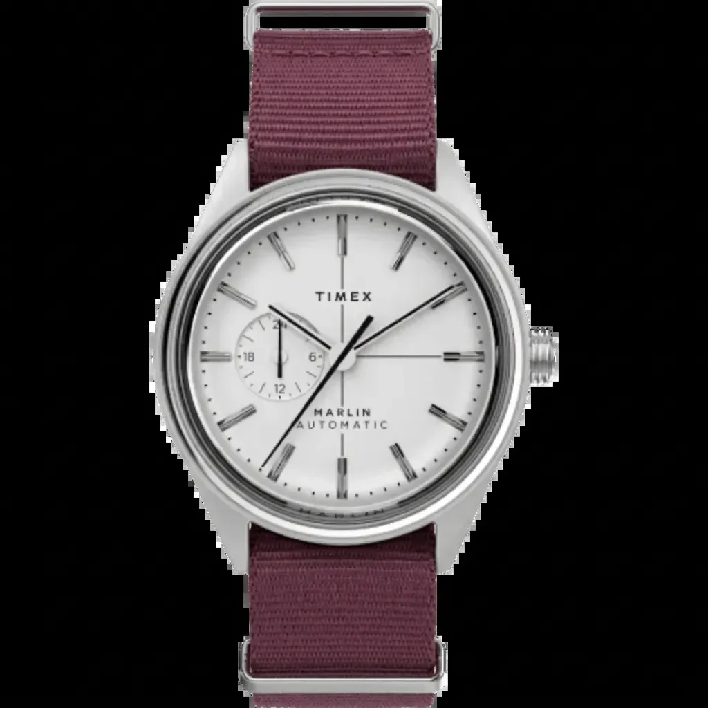 Timex Marlin Automatic on Burgundy Nylon strap