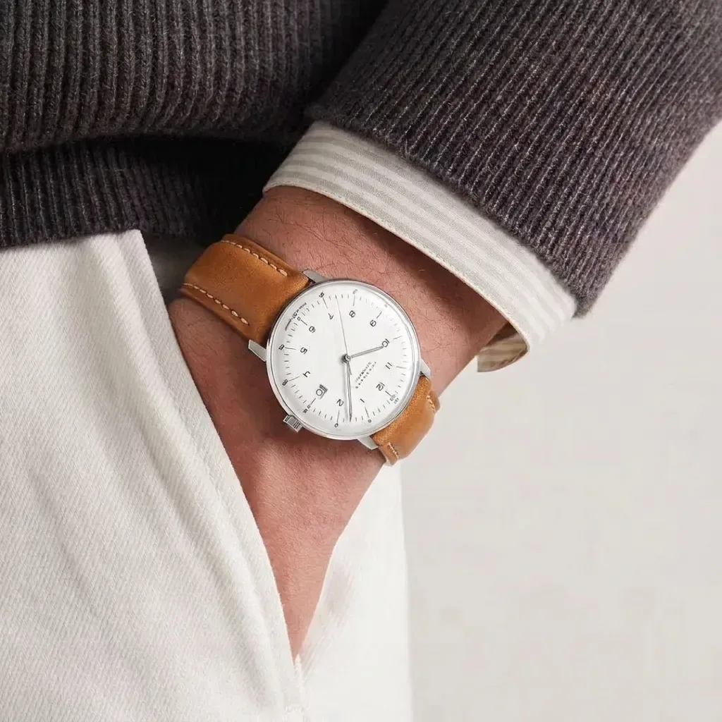 Junghans Max Bill on Vintage Padded Leather