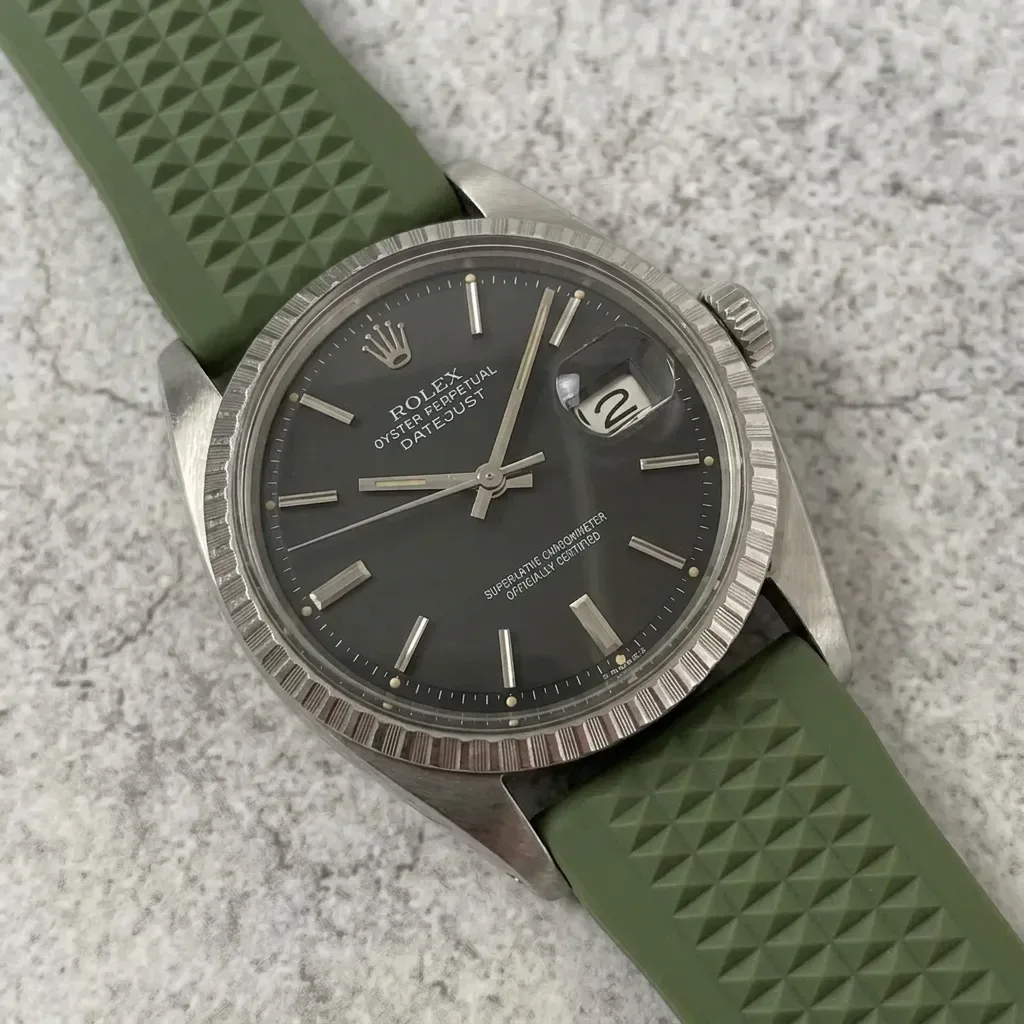 Rolex Datejust on Olive FKM Waffle