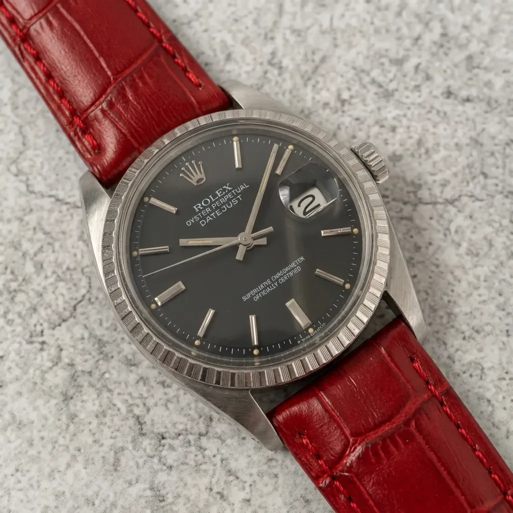 Rolex Datejust on Red Crocodile Embossed