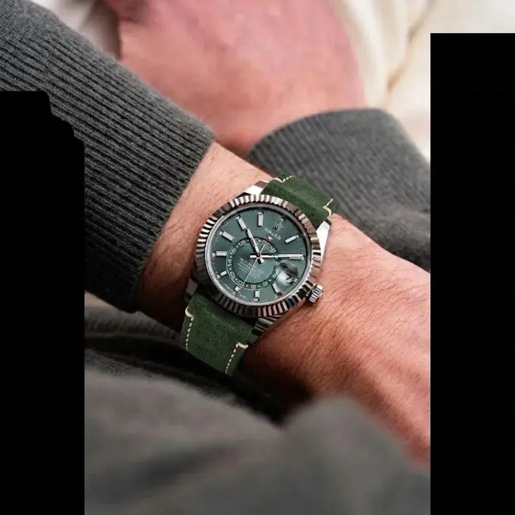Rolex Sky-Dweller on Green Classic Suede