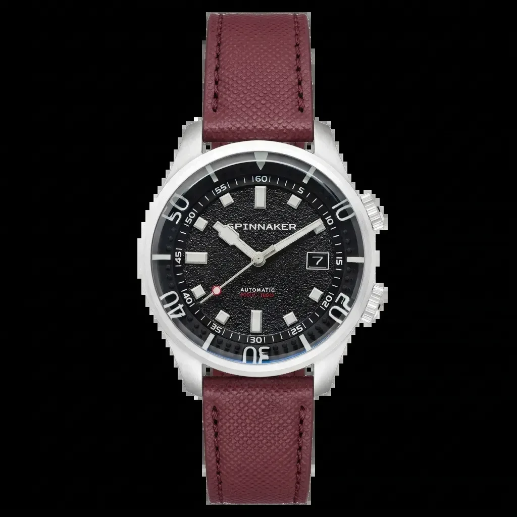 Spinnaker Bradner on Premium Burgundy Saffiano Leather