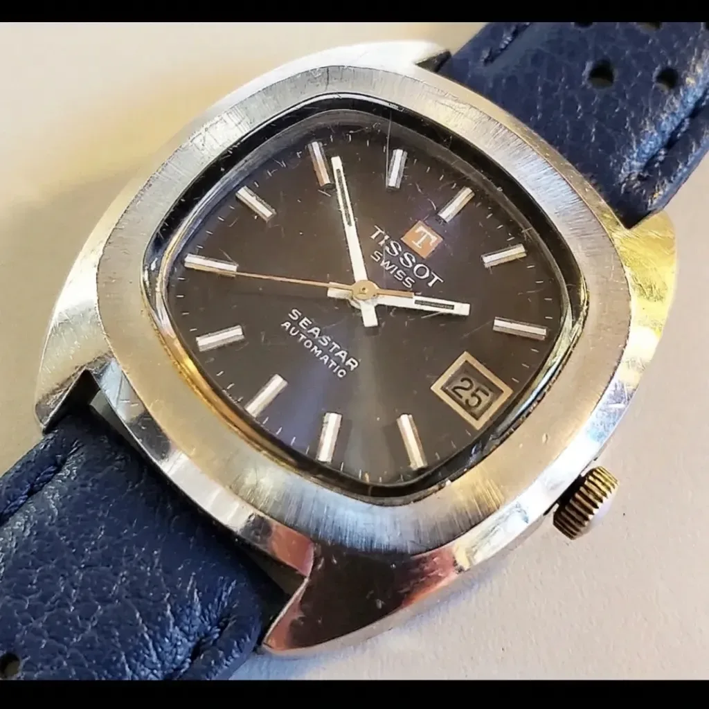Tissot Seastar on Navy Perforated Leather Rally strap