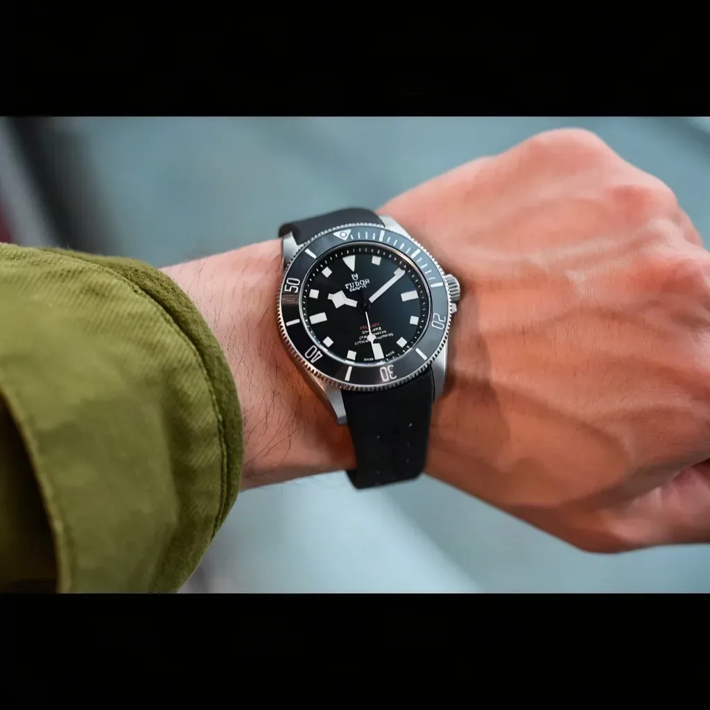Tudor Black Bay on Black Tropic FKM Rubber